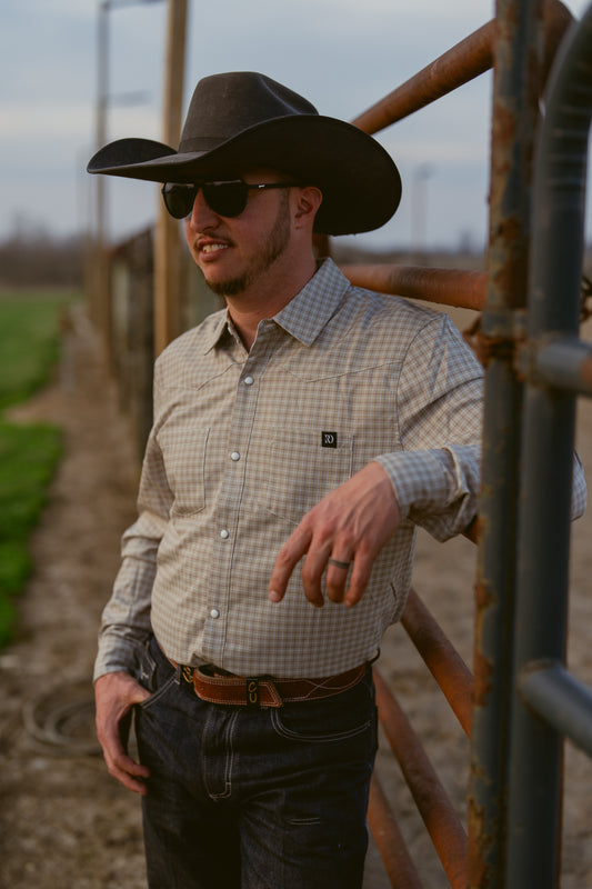 Ranch Dress’n WESTERN GREEN PLAID MEN'S BREEZE PERFORMANCE SHIRT