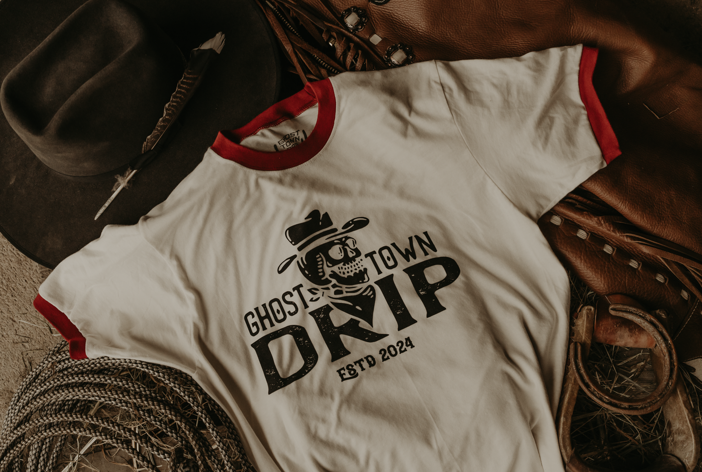 Ghost Town Drip Ringer Tee