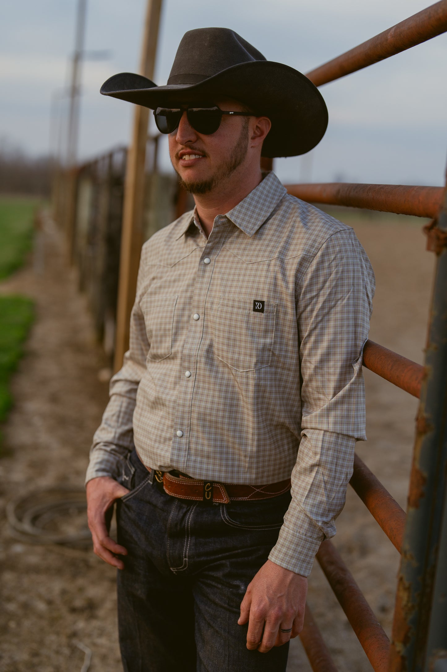 Ranch Dress’n WESTERN GREEN PLAID MEN'S BREEZE PERFORMANCE SHIRT