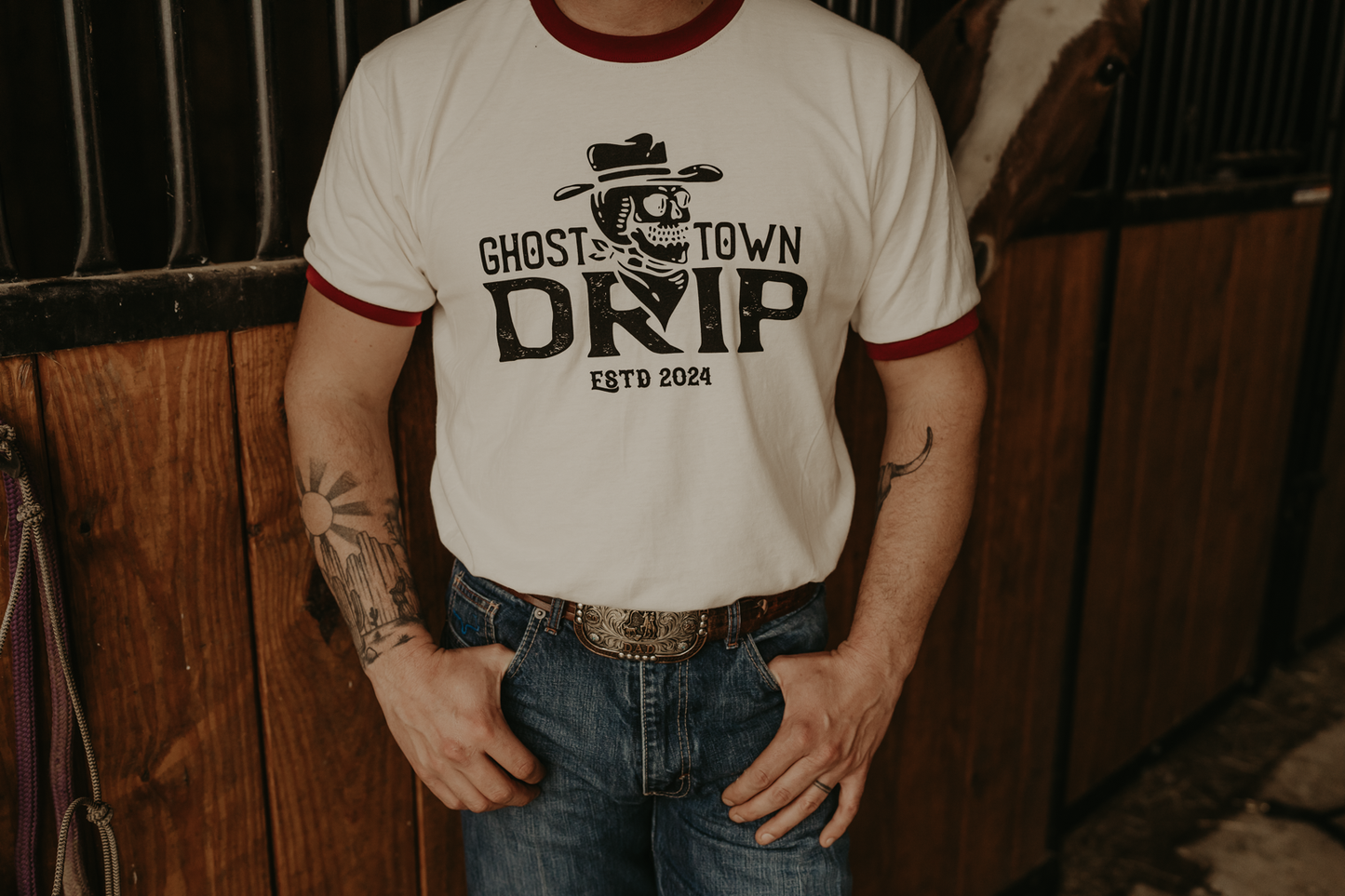 Ghost Town Drip Ringer Tee